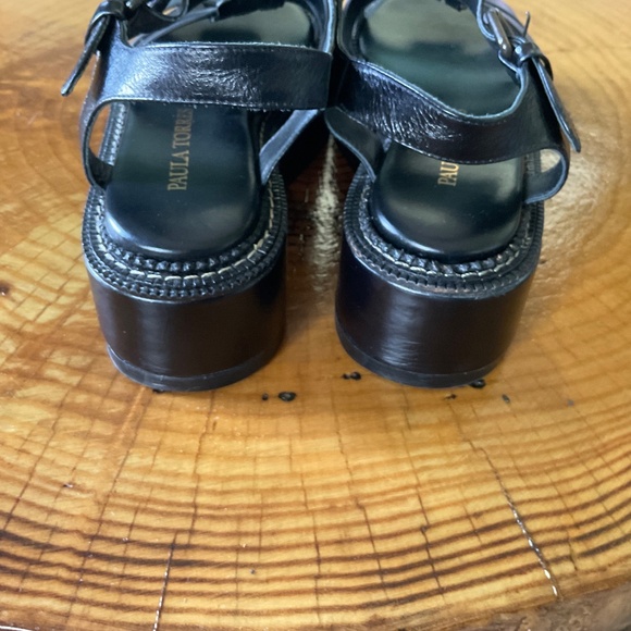 Paula Torres Flatform Madson chunky leather sandals US 6 EU 37 Black - Picture 8 of 10